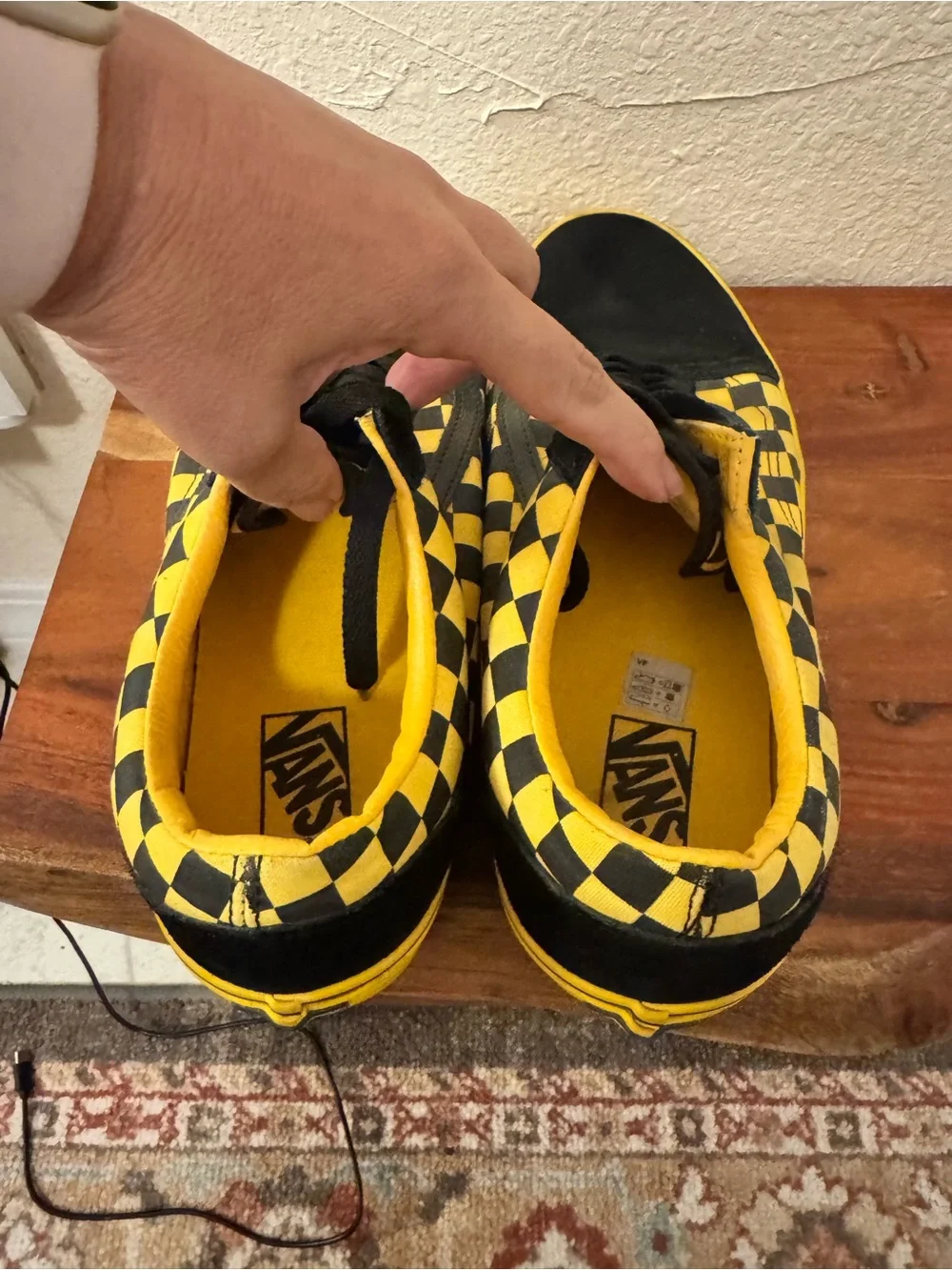 Vans Men's Black & Yellow Checkerboard Skate Sneakers